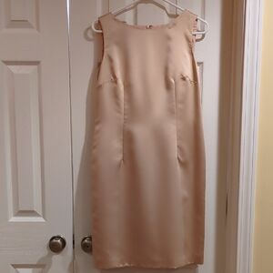 Talbots Elegant Soft Gold Knee Length Sheath Dress